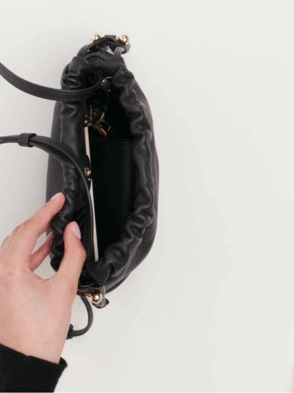Strathberry Charlotte Drawstring BLACK - Picture 4 of 12